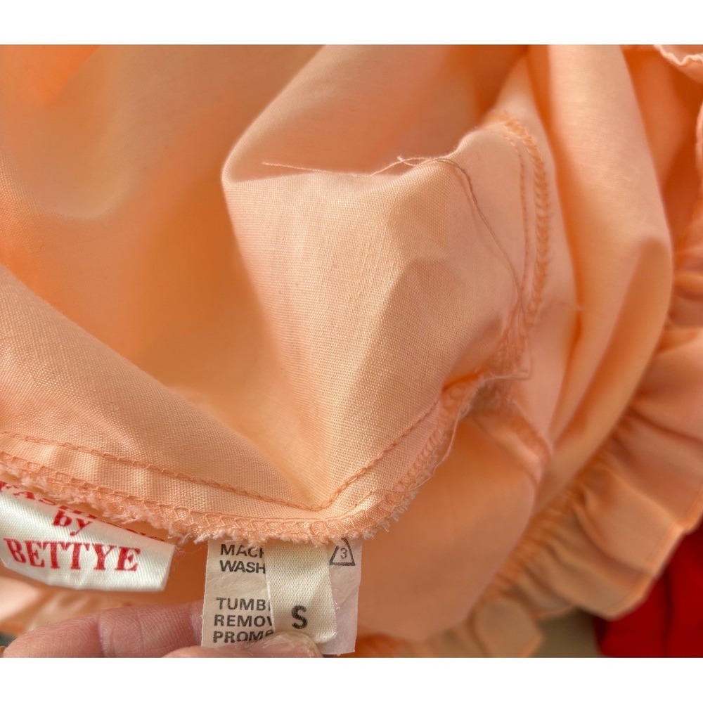 Vtg Square Dance blouse Bettye Small Peach Puff Sleeves Coquette Ballet Prairie - Picture 14 of 16